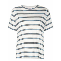 Derek Lam 10 Crosby Camiseta listrada com detalhe de fenda - Cinza