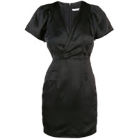 Derek Lam 10 Crosby Vestido slim mangas curtas com decote V - Preto