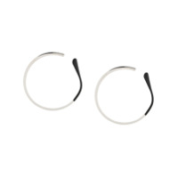 d'heygere Par de brincos de argolas grandes - Prateado