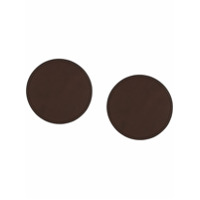 d'heygere Par de brincos redondos de couro - Marrom