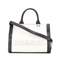 Diesel Bolsa tote color block com logo - Neutro