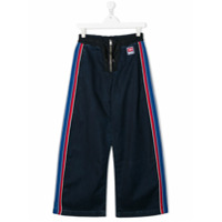 Diesel Kids Calça com recorte de listras na lateral - Azul