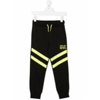 Diesel Kids Calça esportiva com acabamento de listras - Preto