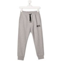 Diesel Kids Calça esportiva com estampa de logo - Cinza