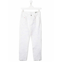 Diesel Kids Calça jeans com detalhes rassgados - Branco