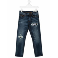 Diesel Kids Calça jeans com efeito destroyed - Azul