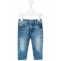 Diesel Kids Calça jeans com lavagem estonada - Azul