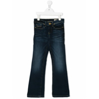 Diesel Kids Calça jeans flare cintura média - Azul