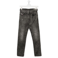 Diesel Kids Calça jeans reta com lavagem - Preto