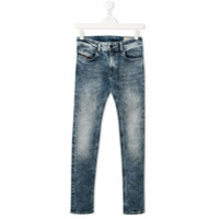 Diesel Kids Calça jeans skinny cintura média - Azul