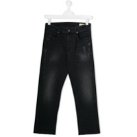 Diesel Kids Calça jeans skinny com aplicação - Cinza