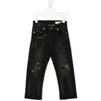 Diesel Kids Calça jeans skinny com efeito destroyed - Preto