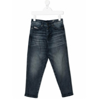 Diesel Kids Calça jeans skinny com lavagem - Azul