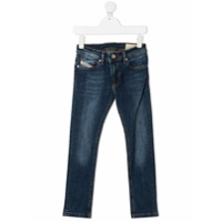 Diesel Kids Calça jeans skinny com lavagem estonada - Azul