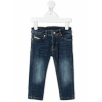 Diesel Kids Calça jeans slim com efeito desgastado - Azul