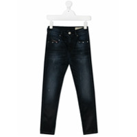 Diesel Kids Calça jeans slim com efeito destroyed - Azul