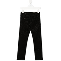 Diesel Kids Calça reta com aplicações - Preto
