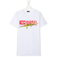 Diesel Kids Camiseta com estampa barbed wire - Branco