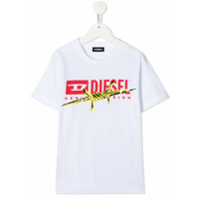 Diesel Kids Camiseta com estampa barbed wire - Branco