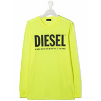 Diesel Kids Camiseta com estampa de logo - Amarelo