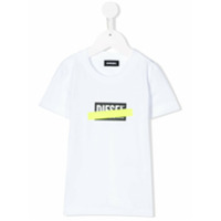 Diesel Kids Camiseta com estampa de logo branca - Branco