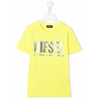 Diesel Kids Camiseta com estampa de logo metálico - Amarelo