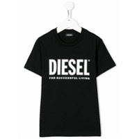 Diesel Kids Camiseta com estampa de logo - Preto