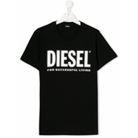 Diesel Kids Camiseta com estampa de logo - Preto