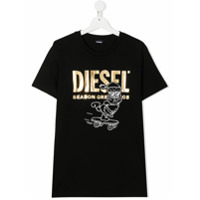 Diesel Kids Camiseta com estampa de logo - Preto