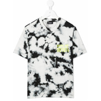 Diesel Kids Camiseta com estampa de logo tie-dye - Preto