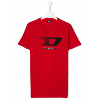 Diesel Kids Camiseta com estampa de logo vermelha - Vermelho