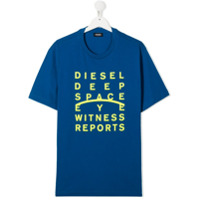 Diesel Kids Camiseta com estampa de slogan - Azul