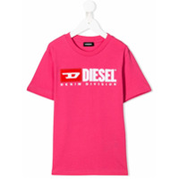 Diesel Kids Camiseta com logo bordado - Rosa