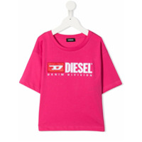 Diesel Kids Camiseta com logo bordado - Rosa