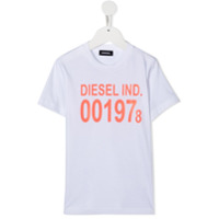 Diesel Kids Camiseta de algodão com estampa de logo - Branco