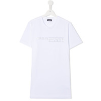 Diesel Kids Camiseta de algodão com estampa TDiegoSlitsJ6 3D - Branco
