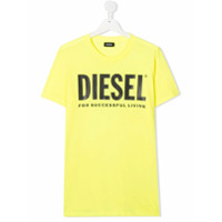 Diesel Kids Camiseta de algodão TJustLogo - Amarelo