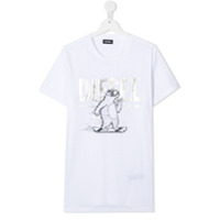 Diesel Kids Camiseta decote careca com estampa de logo - Branco