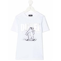 Diesel Kids Camiseta mangas curtas com estampa de logo - Branco