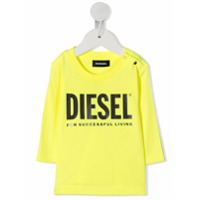 Diesel Kids Camiseta mangas longas com estampa de logo - Amarelo