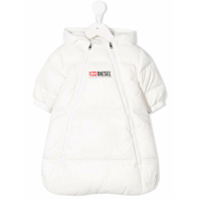 Diesel Kids Casaco matelassê com zíper duplo - Branco