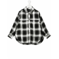 Diesel Kids checked lurex-detail shirt - Preto