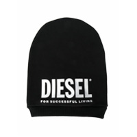 Diesel Kids Gorro de algodão com estampa de logo - Preto