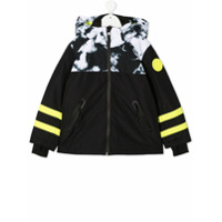 Diesel Kids Jaqueta com zíper e estampa tie-dye - Preto