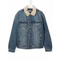 Diesel Kids Jaqueta jeans com pelos - Azul