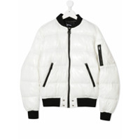 Diesel Kids Jaqueta matelassê com estampa de logo - Branco