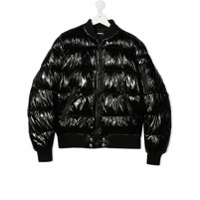 Diesel Kids Jaqueta matelassê com estampa de logo - Preto