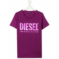 Diesel Kids logo print cotton T-shirt - Rosa