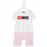 Diesel Kids Macacão com logo bordado - Branco