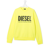 Diesel Kids Moletom com estampa de logo Screw Division - Amarelo